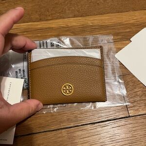 Tory Burch Brown Leather Card Holder